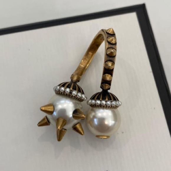 Ring Gold-Tone Metal & Faux Pearl - Picture 12 of 14